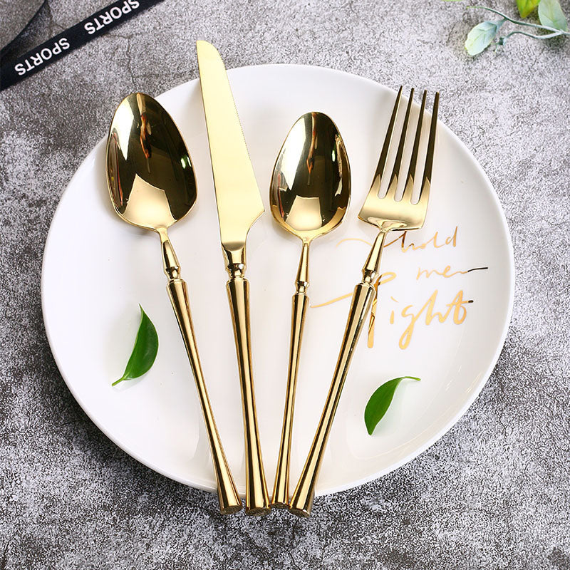 24-Piece Stainless Steel Cutlery Set with Elegant Modern Design