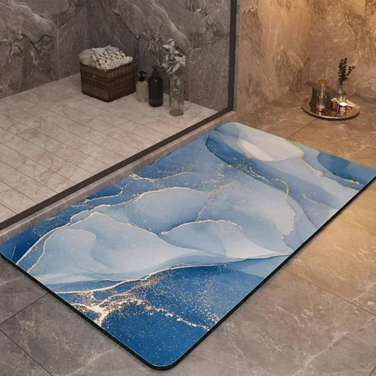 AquaLuxe Quick-Dry Bathroom Mat β Non-Slip Soft Absorbent Floor Mat