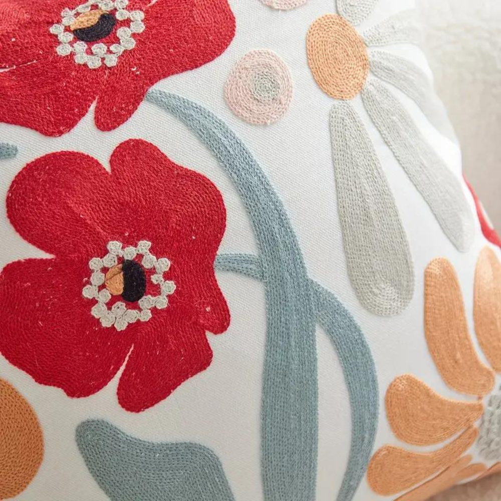 Botanical Woven Cushion Cover – Microfibre and Cotton Decorative Pillowcase