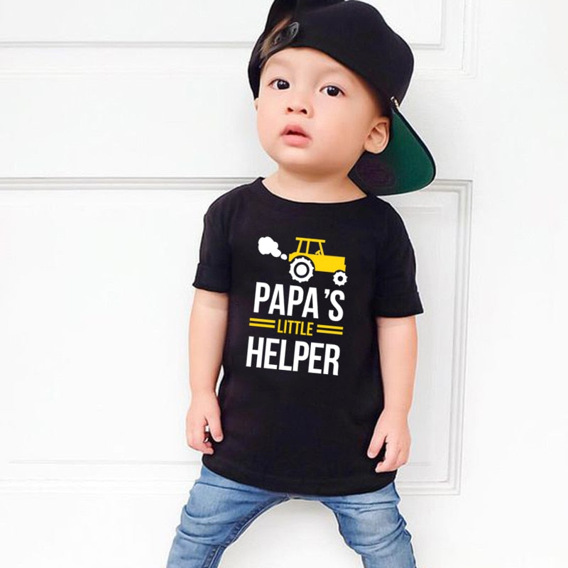 Dad and Son Matching T-Shirts with Dad and Little Helper Prints