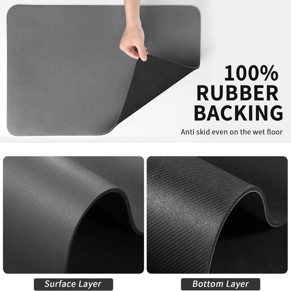 Fast-Drying Kitchen Dish Mat with Absorbent Diatomite Fibres and Roll-Up Design