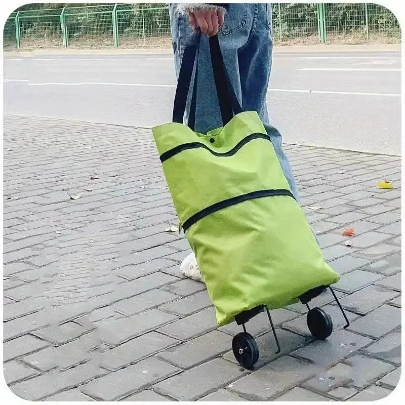 Foldable Wheeled Shopping Hand Cart with Backpack Carry Option