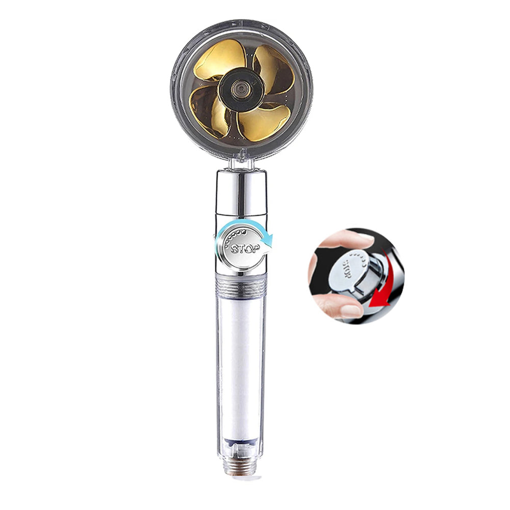 High-Pressure Propeller Shower Head with Adjustable Water Flow