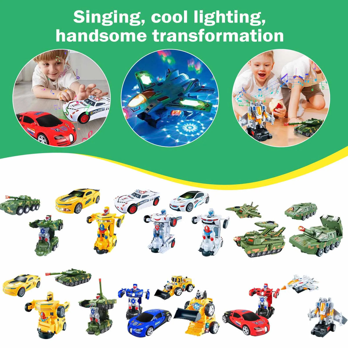 Kids' Transforming Robot Toy Car with Remote Control and Obstacle Detection