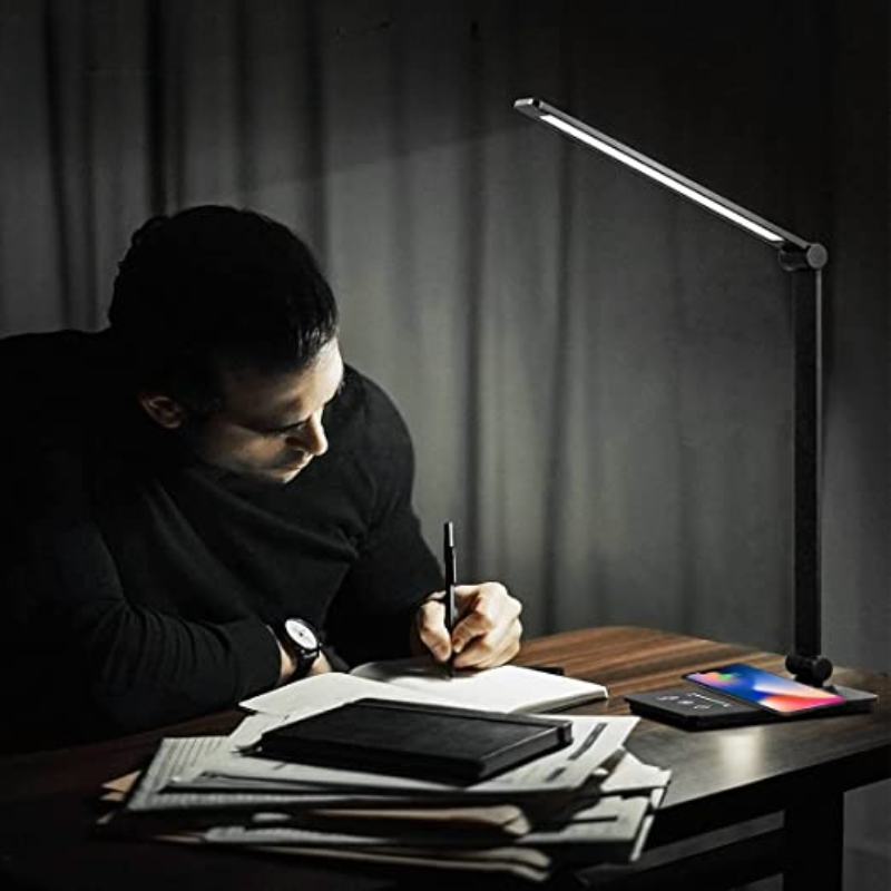 LED Desk Lamp with Wireless Charging, Touch Control and Adjustable Lighting