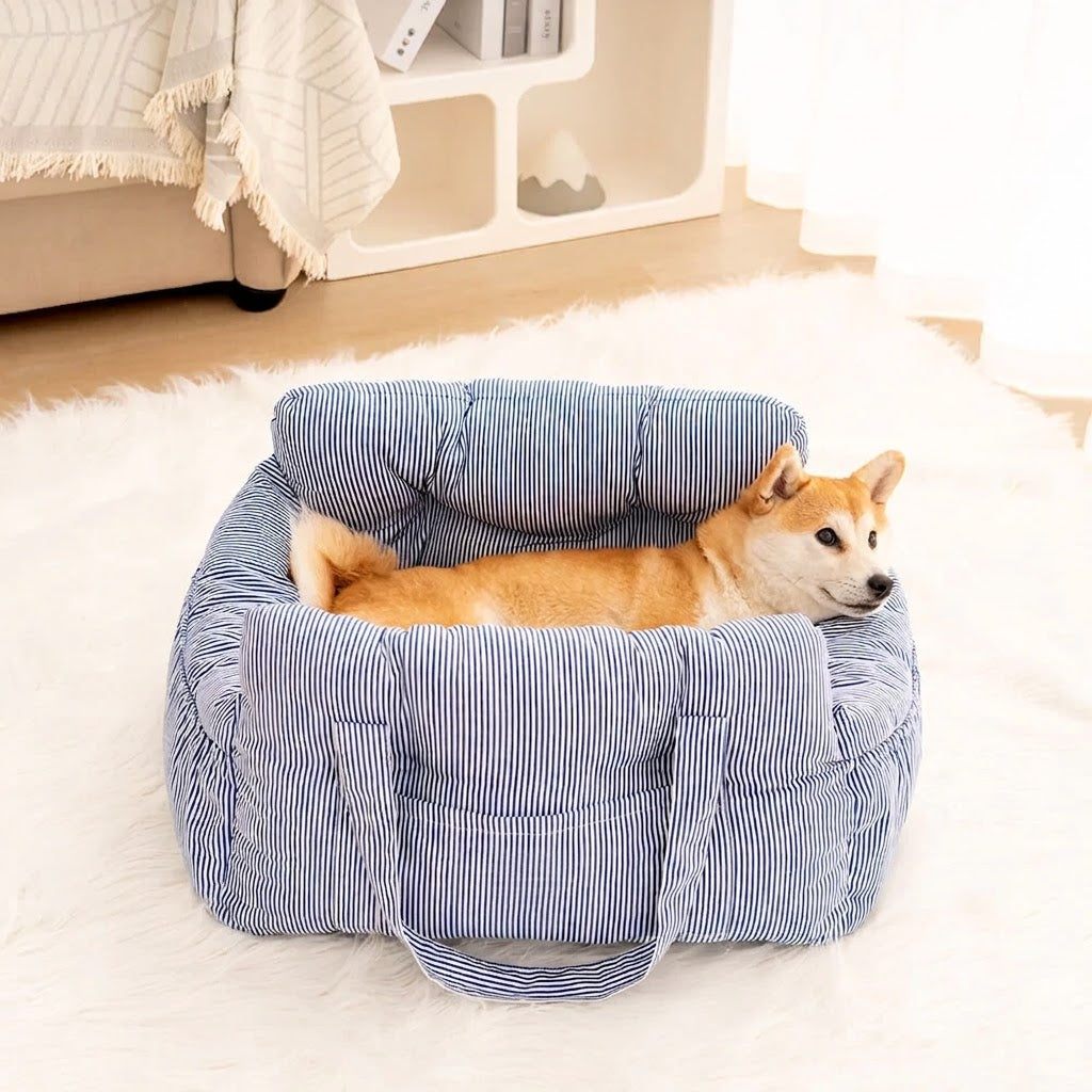 Large Dog Car Seat with Safety Straps and Washable Removable Cover