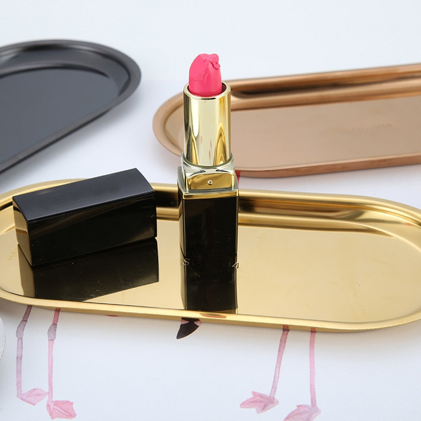 Minimalist Stainless Steel Display Tray for Stylish Organisation