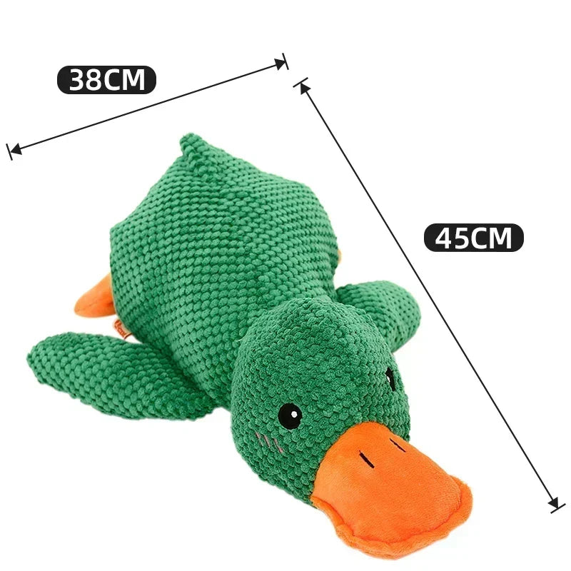 Plush Duck Dog Toy with Realistic Quack Sound and Soft Polyester Fabric