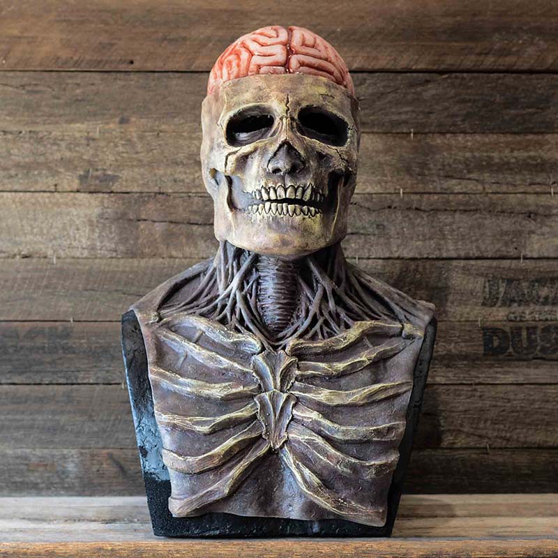 Realistic Skeleton Halloween Mask with Latex Construction and Optional Hat
