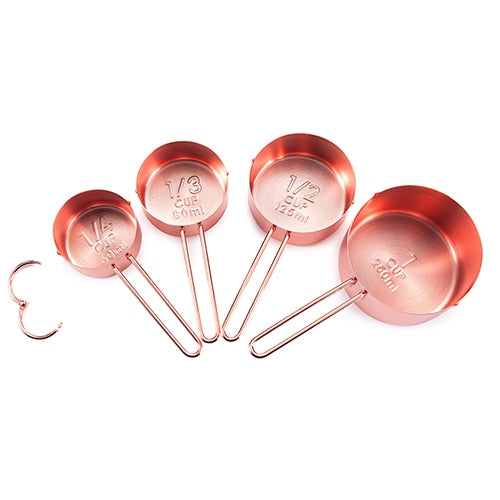 Rose Gold Stainless Steel Measuring Cup and Spoon Set