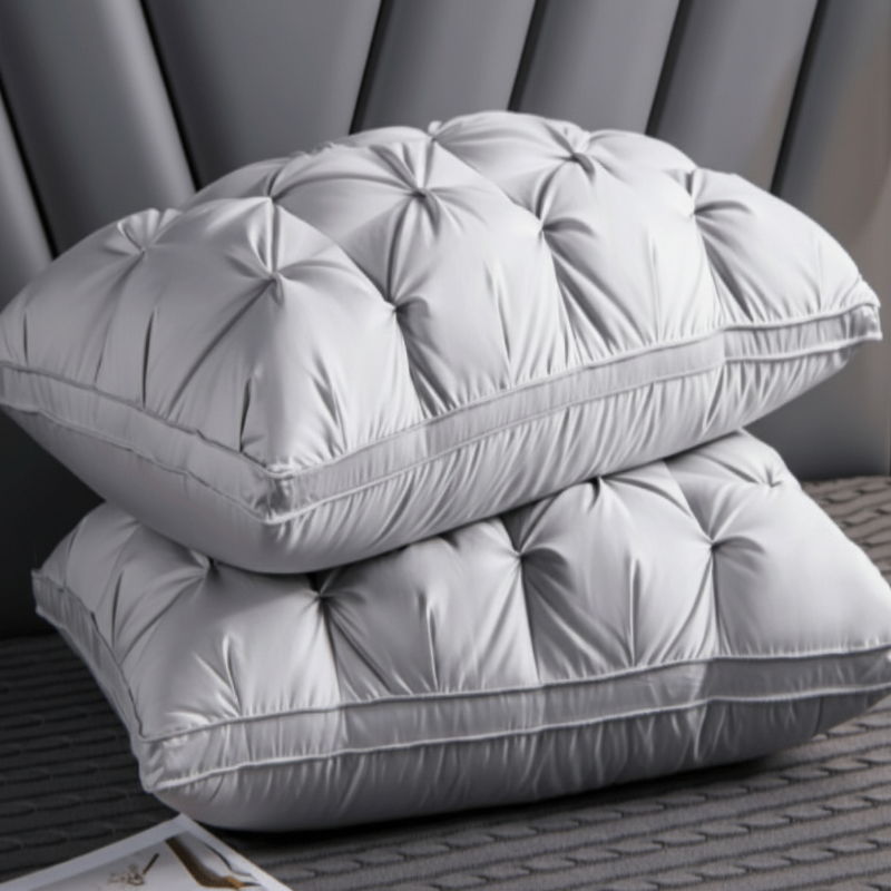 Soft Goose Down Pillow with Breathable Hypoallergenic Filling for Comfortable Sleep