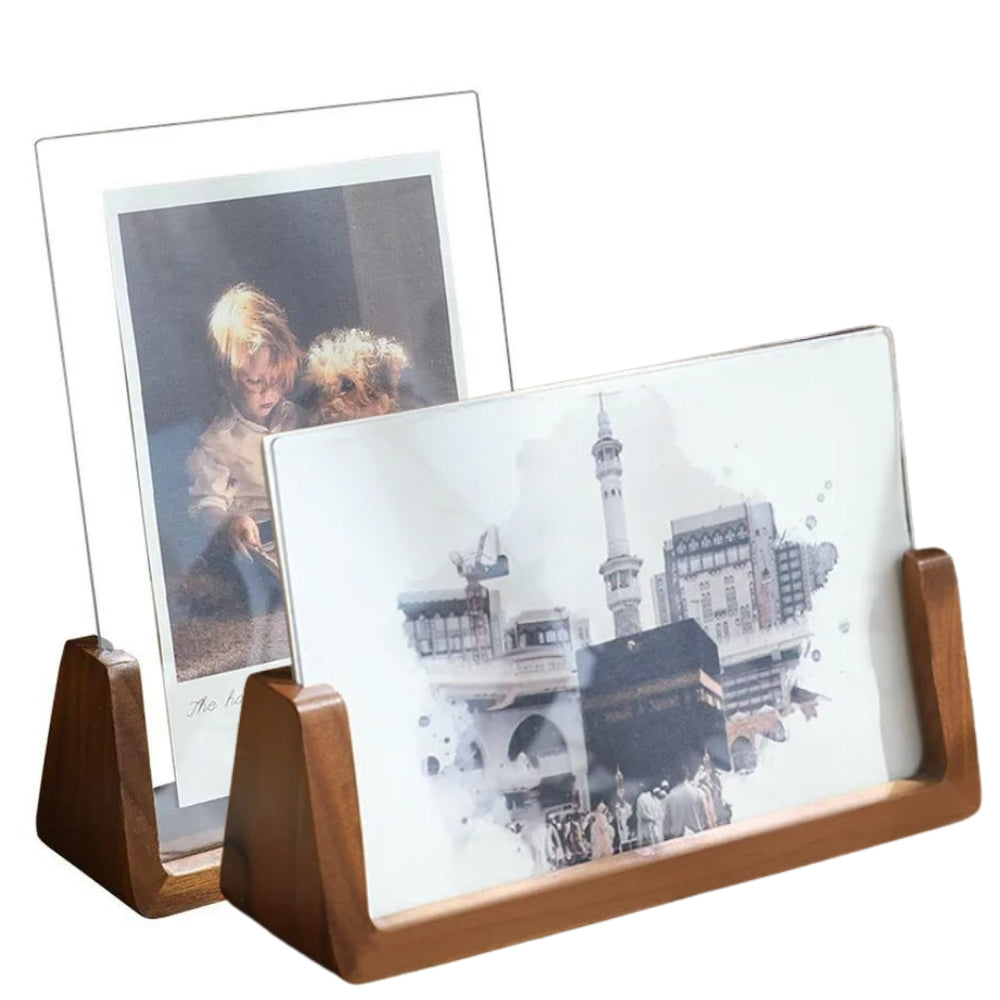 Solid Walnut Wood Picture Frame with Natural Dark Brown Finish for Photos and Home Decor
