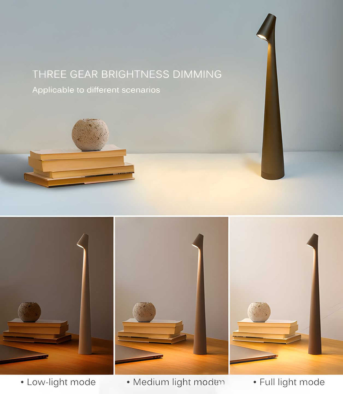 Stylish Dimmable Rechargeable Table Lamp with Slim Aluminium Design