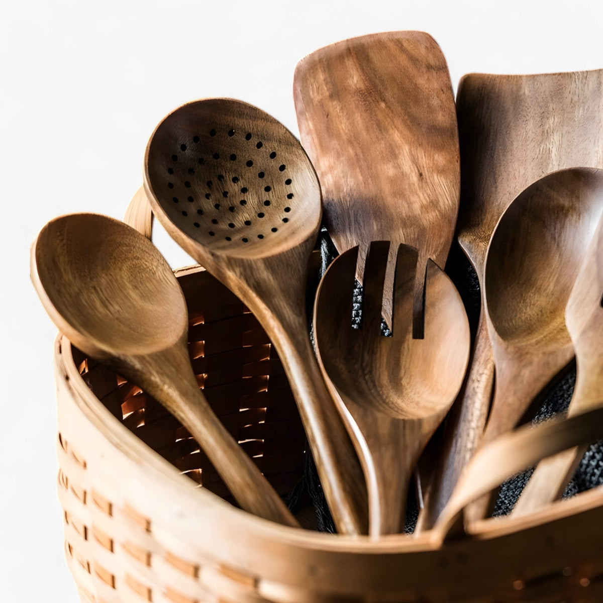 Teak Kitchen Utensil Set with Holder β 9 Pieces
