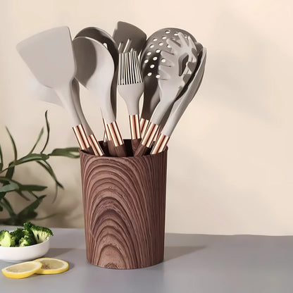 10-Piece Silicone Kitchen Utensil Set – Heat-Resistant Tools with Ergonomic Handles