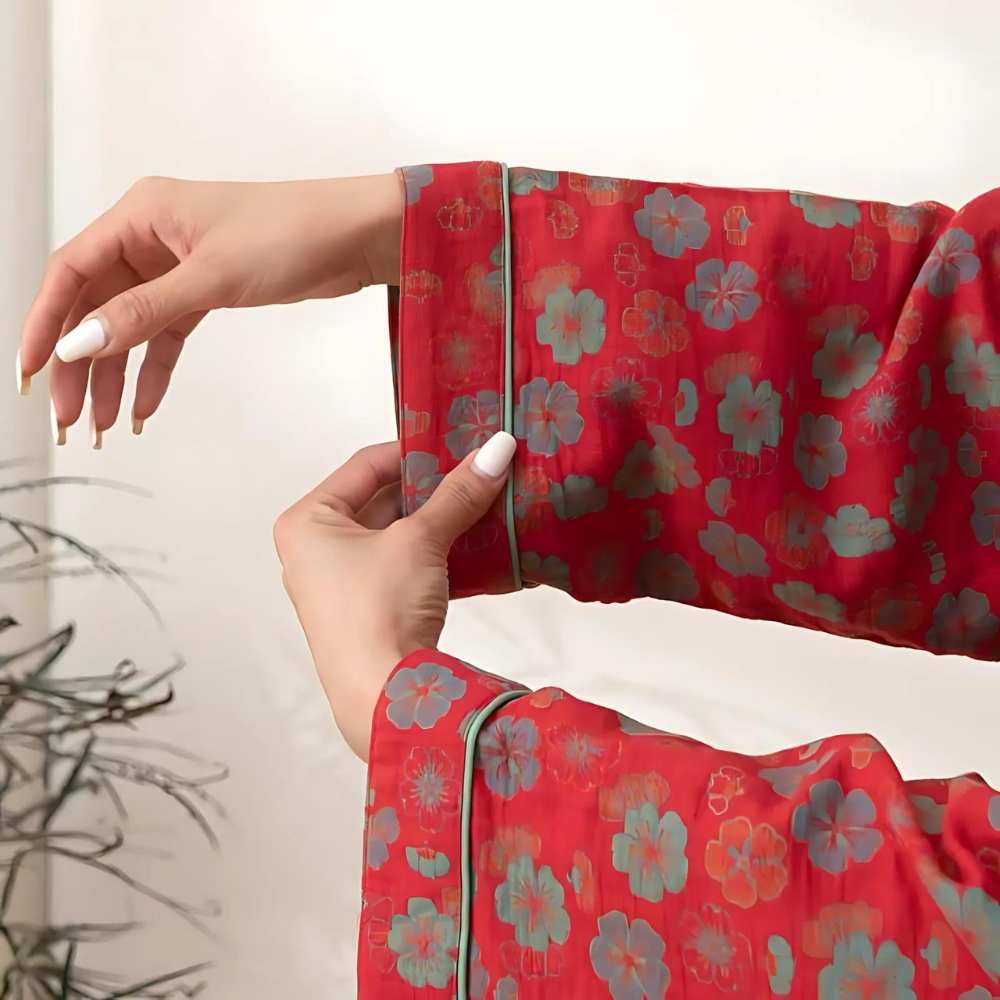 100% Cotton Jacquard Bathrobe with Adjustable Waist Belt
