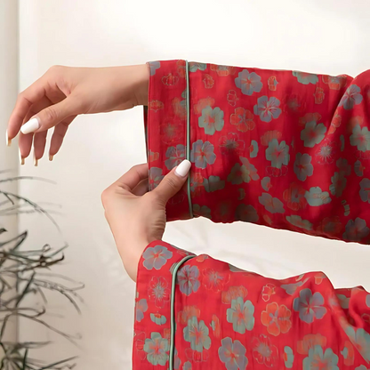 100% Cotton Jacquard Bathrobe with Adjustable Waist Belt