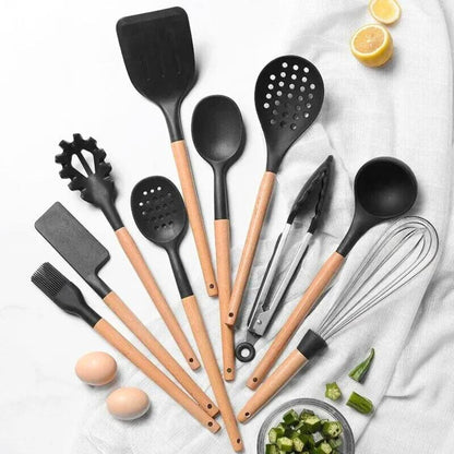 11-Piece Silicone Cooking Utensil Set, Heat Resistant to 230°C