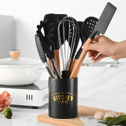 11-Piece Silicone Cooking Utensil Set, Heat Resistant to 230°C