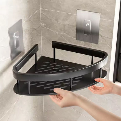 2-Tier Aluminium Corner Shower Shelf with Adhesive Mounting