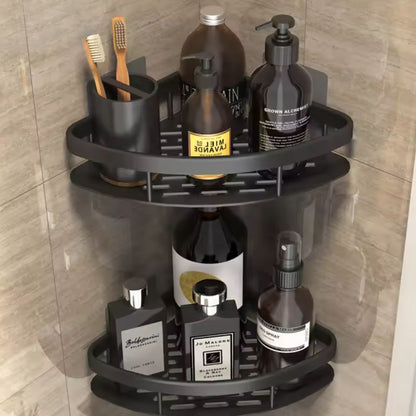 2-Tier Aluminium Corner Shower Shelf with Adhesive Mounting