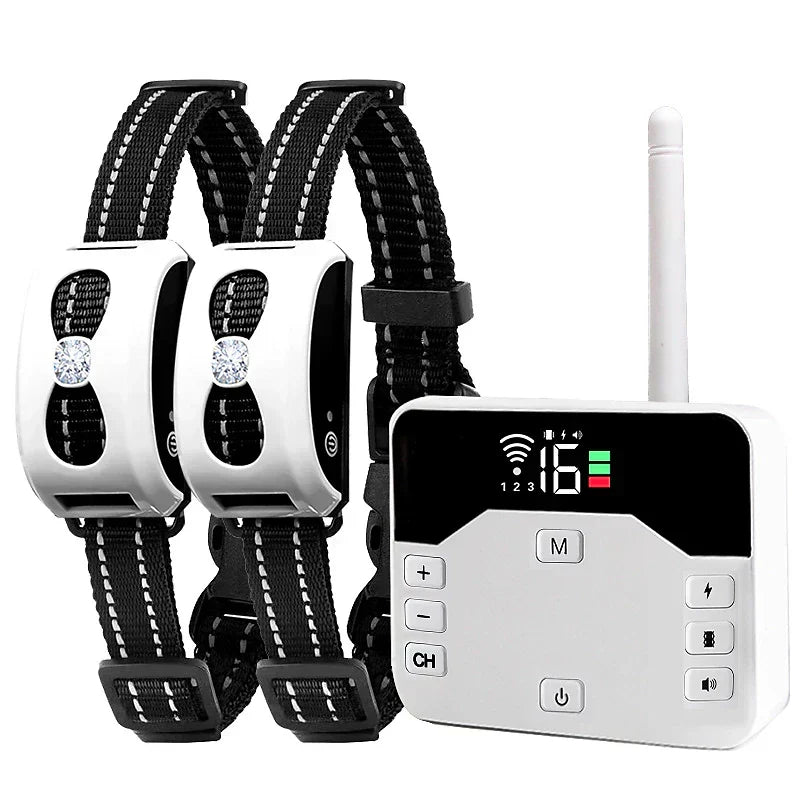 2 in 1 Wireless Dog Fence and Training Collar with Waterproof Design and Adjustable Range