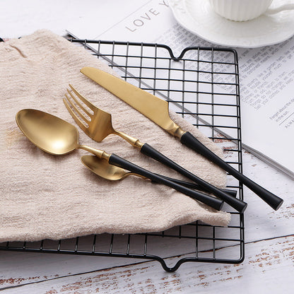 24-Piece Stainless Steel Cutlery Set with Elegant Modern Design