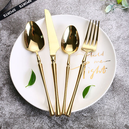 24-Piece Stainless Steel Cutlery Set with Elegant Modern Design