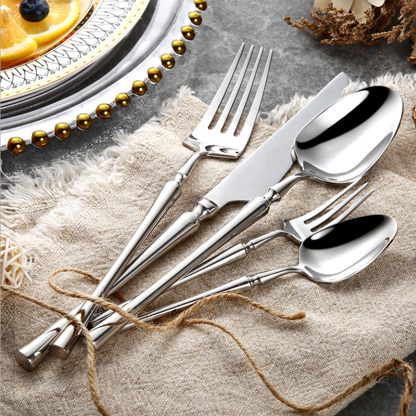 24-Piece Stainless Steel Cutlery Set with Elegant Modern Design