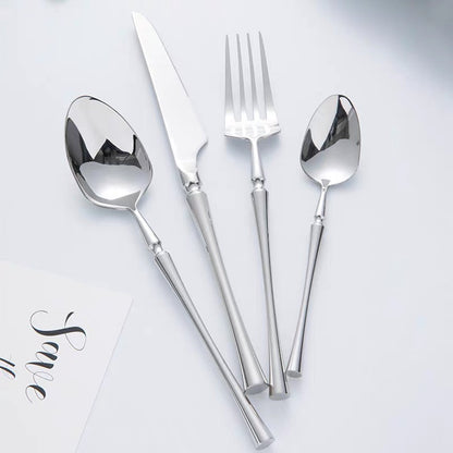 24-Piece Stainless Steel Cutlery Set with Elegant Modern Design