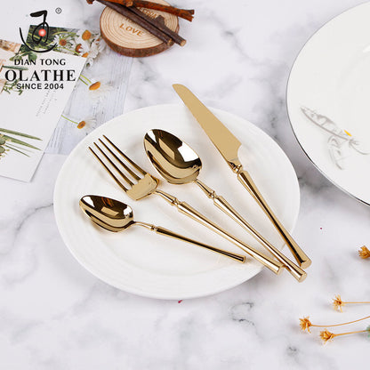 24-Piece Stainless Steel Cutlery Set with Elegant Modern Design