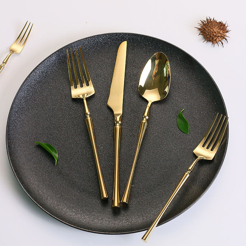 24-Piece Stainless Steel Cutlery Set with Elegant Modern Design