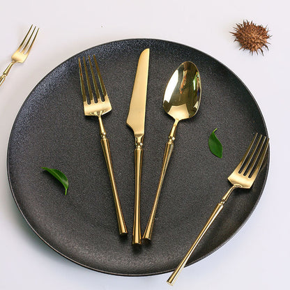 24-Piece Stainless Steel Cutlery Set with Elegant Modern Design
