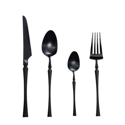 24-Piece Stainless Steel Cutlery Set with Elegant Modern Design