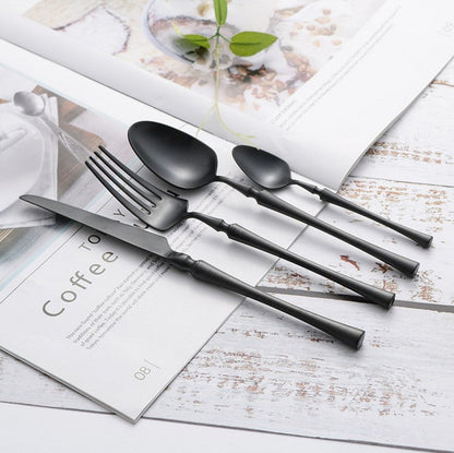 24-Piece Stainless Steel Cutlery Set with Elegant Modern Design