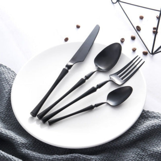 24-Piece Stainless Steel Cutlery Set with Elegant Modern Design