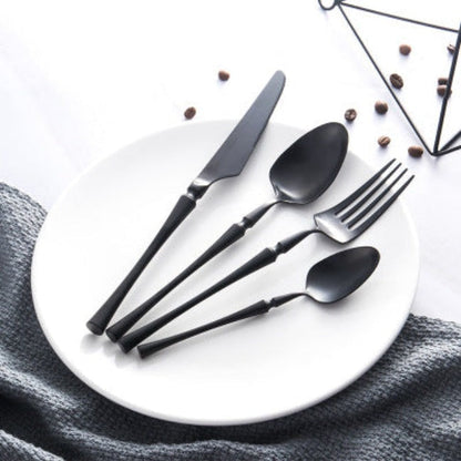 24-Piece Stainless Steel Cutlery Set with Elegant Modern Design