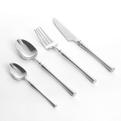 24-Piece Stainless Steel Cutlery Set with Elegant Modern Design