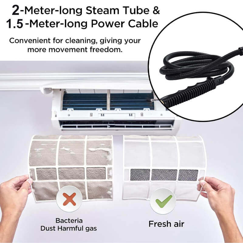 2500W High Pressure Steam Cleaner with 4 Nozzles for Multi-Surface Cleaning