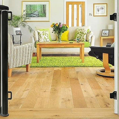 Retractable Baby Pet Safety Gate Adjustable Mesh Barrier One Hand Indoor Outdoor