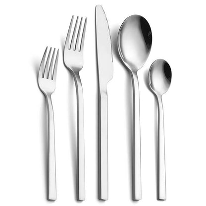 30-Piece 18/10 Stainless Steel Cutlery Set with Polished Finish for 6 People