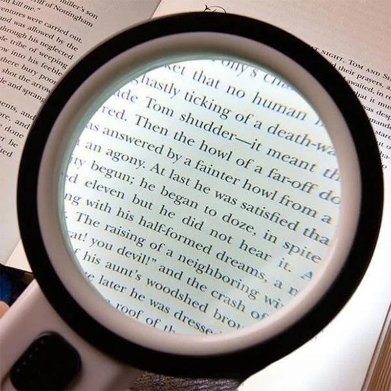 30x Optical Magnifying Glass with Built-In LED Light and Ergonomic Grip