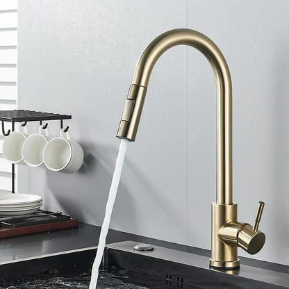 360° Rotation Kitchen Faucet with Ergonomic Lever and Modern Finish