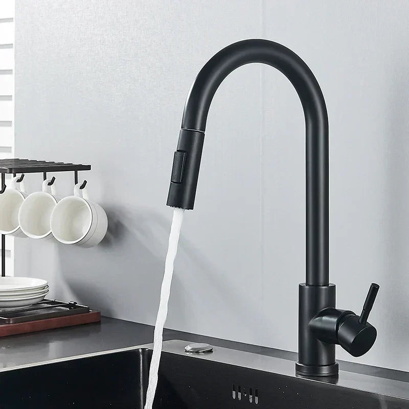 360° Rotation Kitchen Faucet with Ergonomic Lever and Modern Finish
