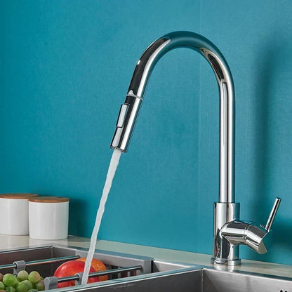 360° Rotation Kitchen Faucet with Ergonomic Lever and Modern Finish