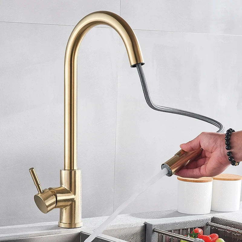 360° Rotation Kitchen Faucet with Ergonomic Lever and Modern Finish