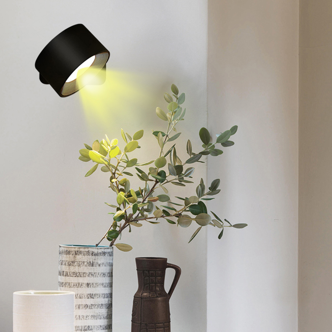 360° Wireless Wall Lamp with USB Charging and Touch Brightness Control