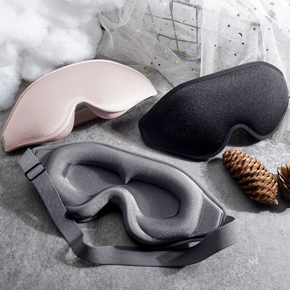3D Memory Foam Sleep Mask with Light Blocking and Adjustable Fit