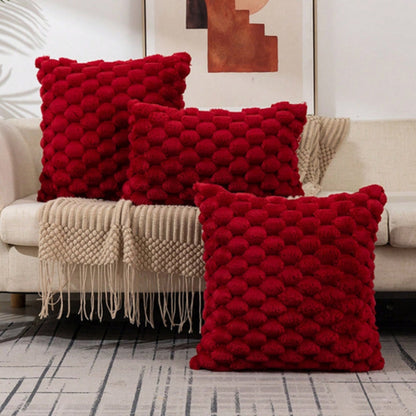 3D Textured Cushion Cover – Soft Cotton and Polyester Pillowcase with Zip Closure
