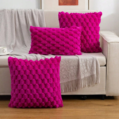 3D Textured Cushion Cover – Soft Cotton and Polyester Pillowcase with Zip Closure
